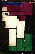 Theo van Doesburg Design for Stained-glass Composition Female Head. oil on canvas